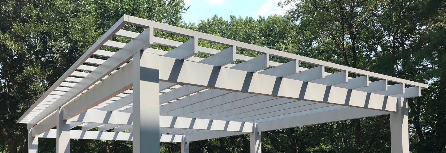 Baldwin Modern Fiberglass Pergola Commercial Courtyard